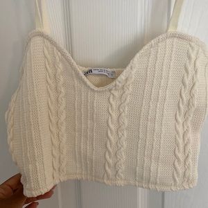 Zara Cropped Textured Tank